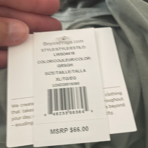 XL sage green tank top with tie bottom. Fits like a large. - Picture 7 of 7